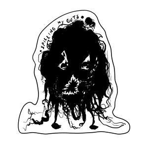 Creepy Spilling My Guts Sticker
