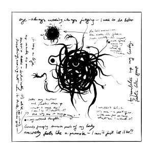 Creepy Too many Thoughts Sticker