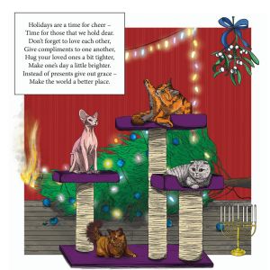 Cozy Cat Christmas ART Print