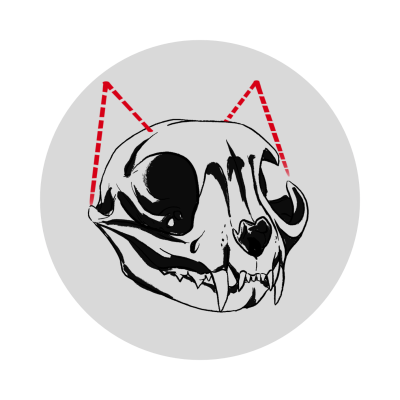 Cat Skull Sticker