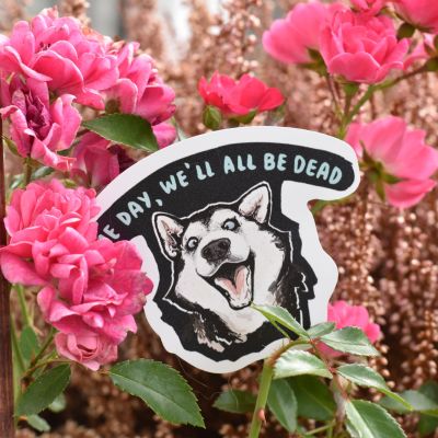Optimistic Husky Sticker